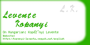 levente kopanyi business card